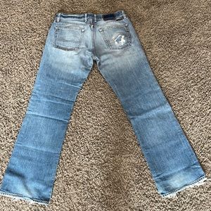 Mens rugged and worn Lucky Brand jeans size 34xLong. (tag says 34 Long inseam)